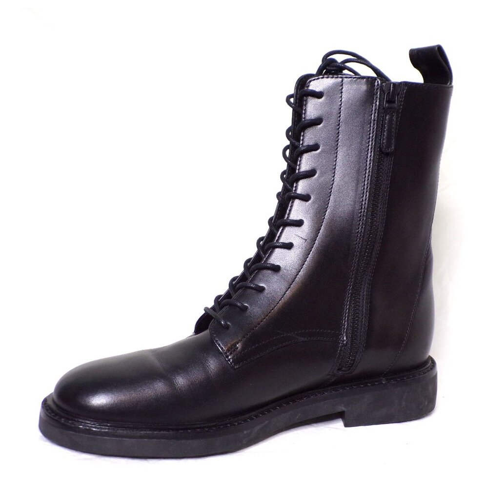🆕 TORY BURCH Double T Ankle Moto Combat Boot 8.5 Black - Picture 10 of 12